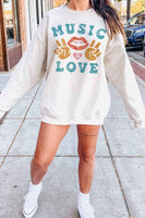 MUSIC IS LOVE SWEATSHIRT PLUS SIZE