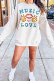 MUSIC IS LOVE SWEATSHIRT PLUS SIZE
