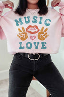 MUSIC IS LOVE SWEATSHIRT PLUS SIZE