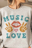MUSIC IS LOVE SWEATSHIRT PLUS SIZE