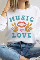 MUSIC IS LOVE SWEATSHIRT PLUS SIZE