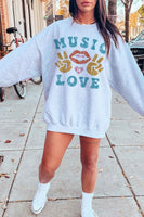 MUSIC IS LOVE SWEATSHIRT PLUS SIZE