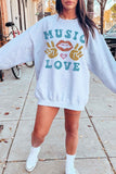 MUSIC IS LOVE SWEATSHIRT PLUS SIZE