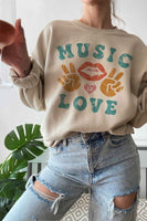 MUSIC IS LOVE SWEATSHIRT PLUS SIZE