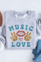 MUSIC IS LOVE SWEATSHIRT PLUS SIZE