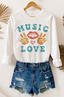 MUSIC IS LOVE SWEATSHIRT PLUS SIZE