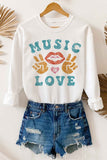 MUSIC IS LOVE SWEATSHIRT PLUS SIZE