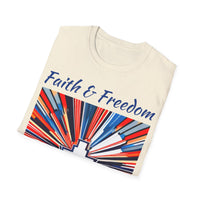 Stars Stripes and Faith - Unisex Softstyle T-Shirt