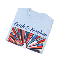 Stars Stripes and Faith - Unisex Softstyle T-Shirt