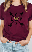 Love Metallic Leopard Heart Arrow PLUS Graphic Tee