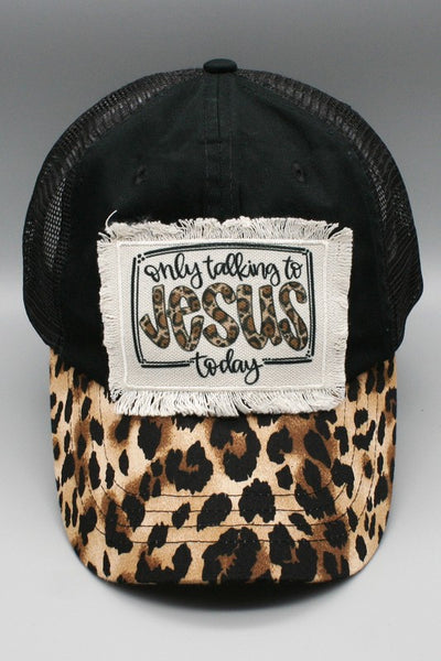 Leopard Only Talking To Jesus Patch Hat