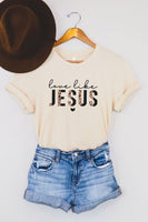 Love Like Jesus Leopard Graphic Tee