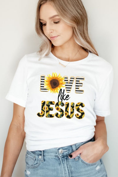 Love Like Jesus Sunflower Graphic Tee