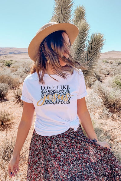 Love Like Jesus Cheetah Graphic Tee