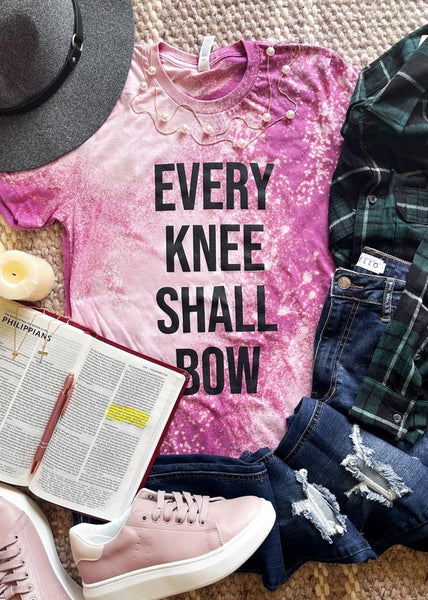 Every Knee Shall Bow Bleached Graphic Tee