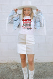Love Cowhide Print Graphic Tee