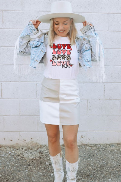 Love Cowhide Print Graphic Tee