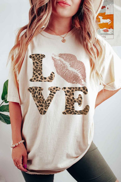 LEOPARD LOVE LIP TEE PLUS SIZE